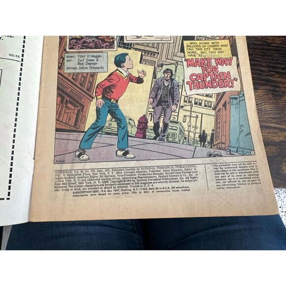 DC Comics Superman Comic #276 June 1974 Vintage Captain Thunder Bagged Boarded - Picture 4 of 6